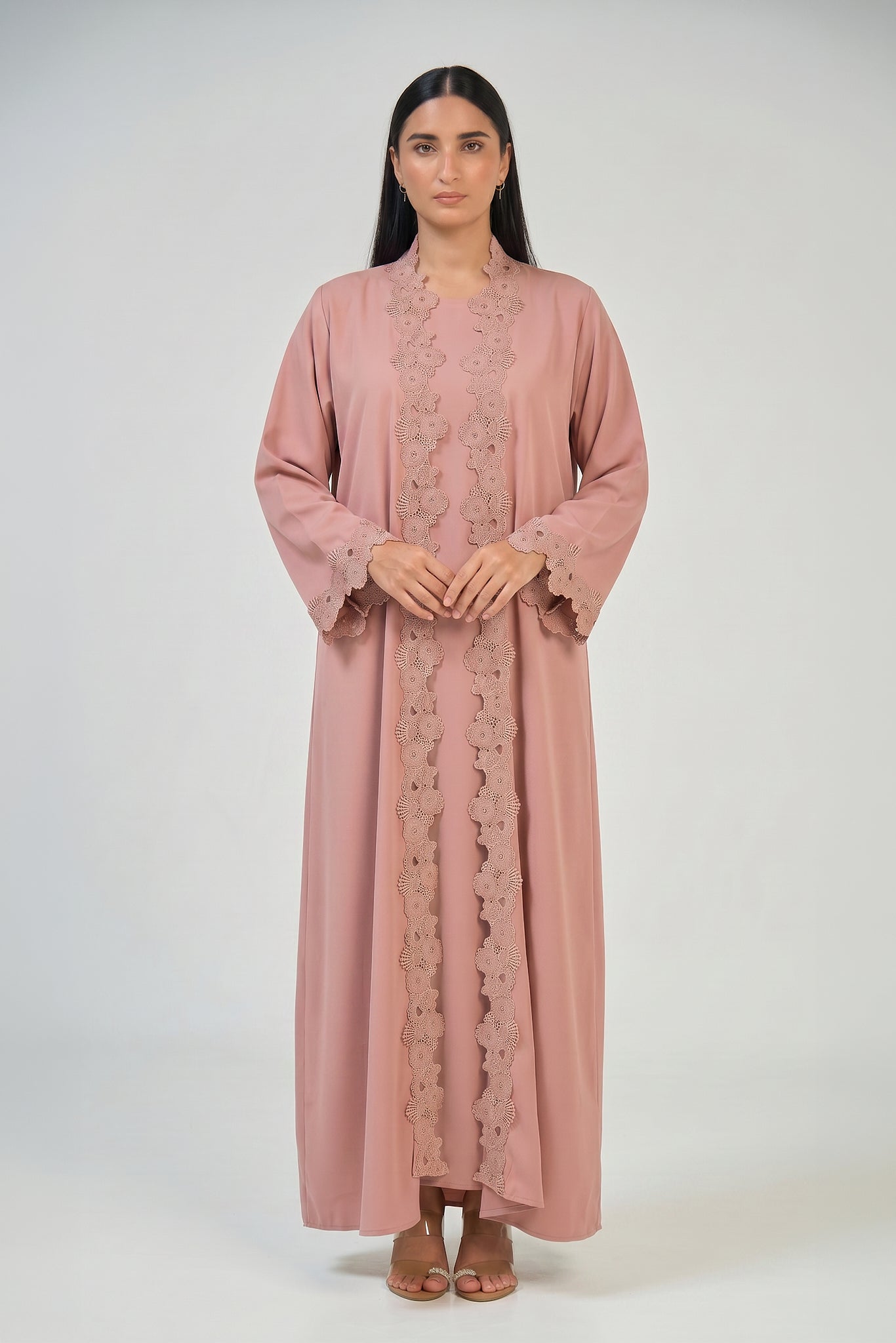 Rosewood Lace Abaya Set