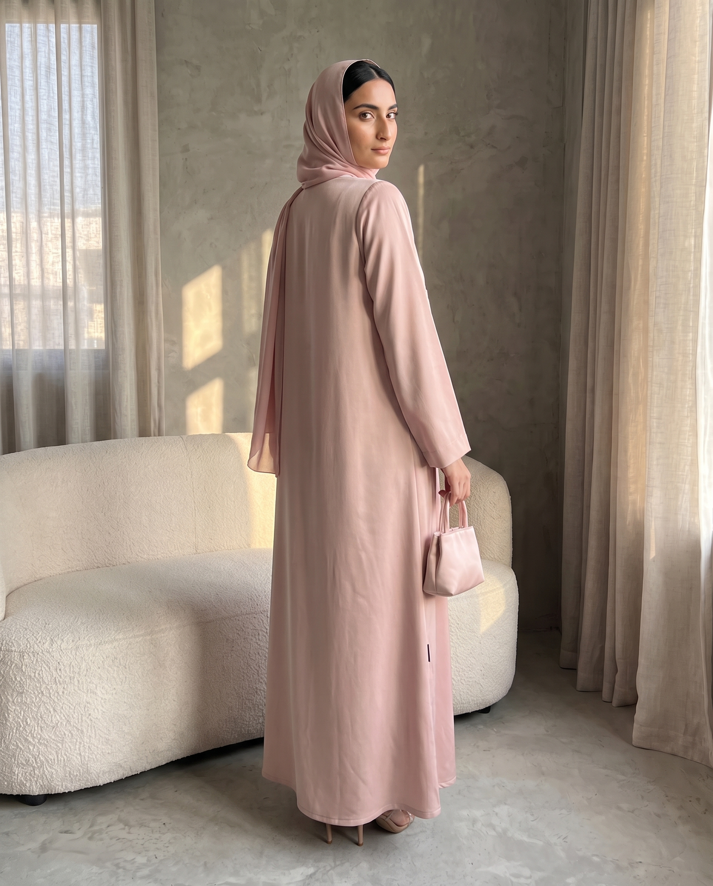 Blush Blossom Embroidered Abaya