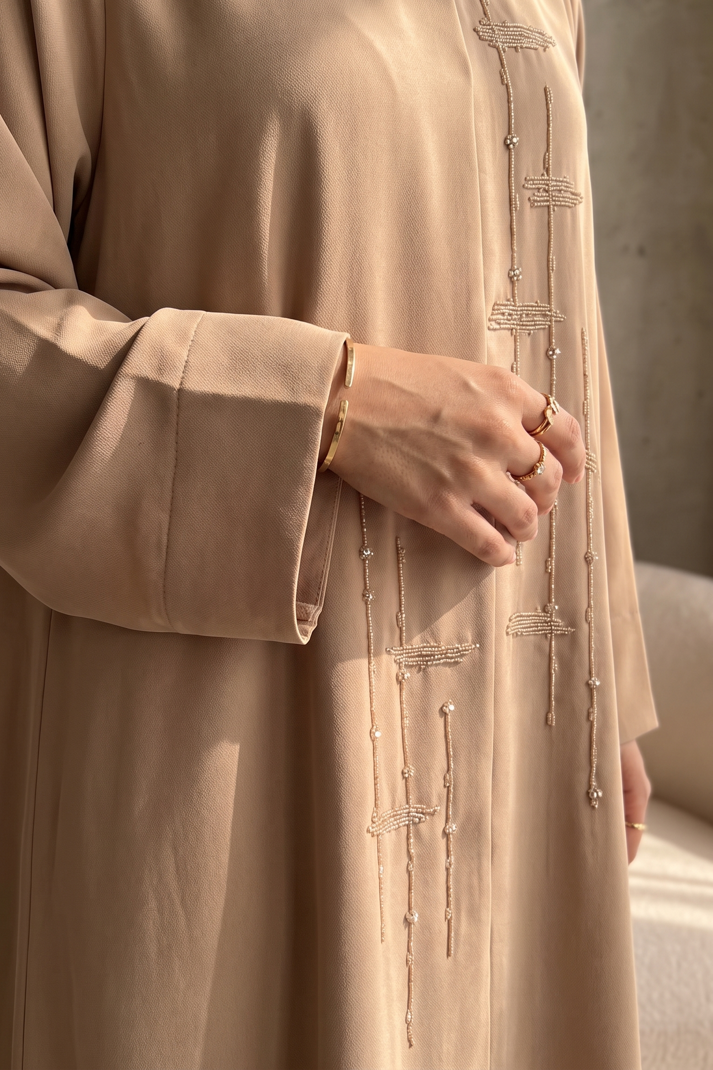 Beige Blush Harmony Abaya