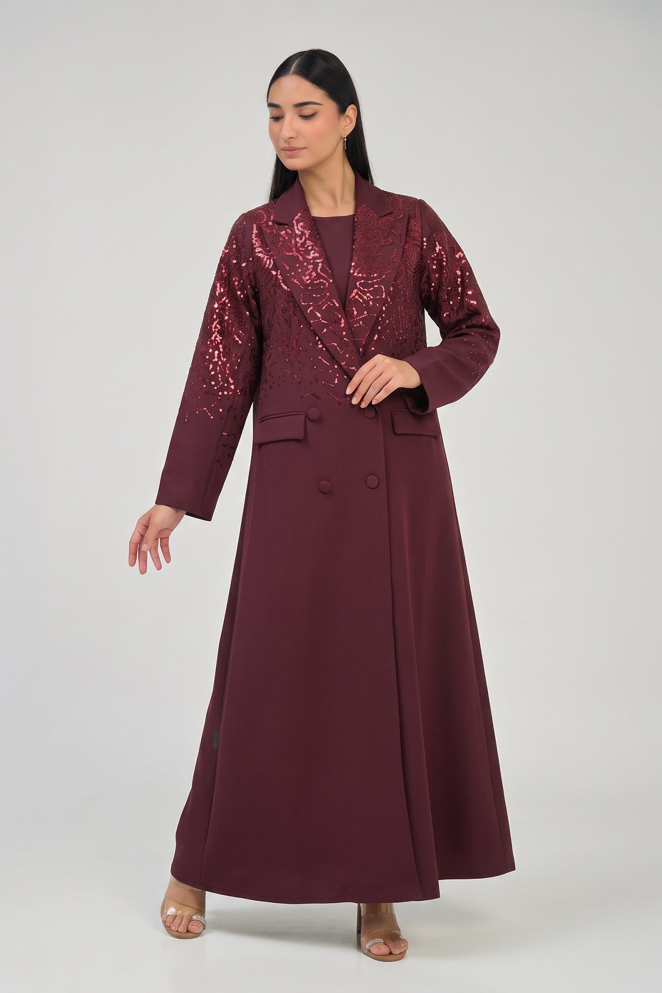 Burgundy Royale Sequin Abaya