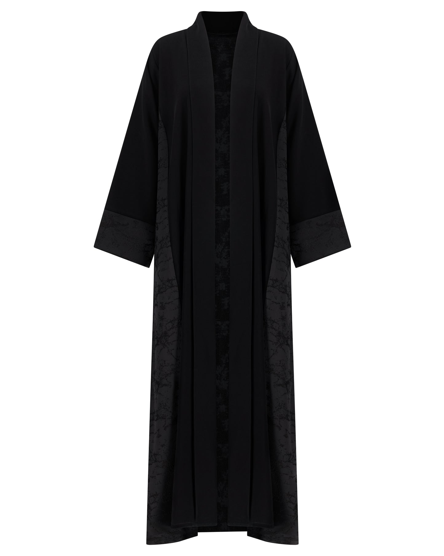 Premium Open Abaya with Contrast Panel Insets