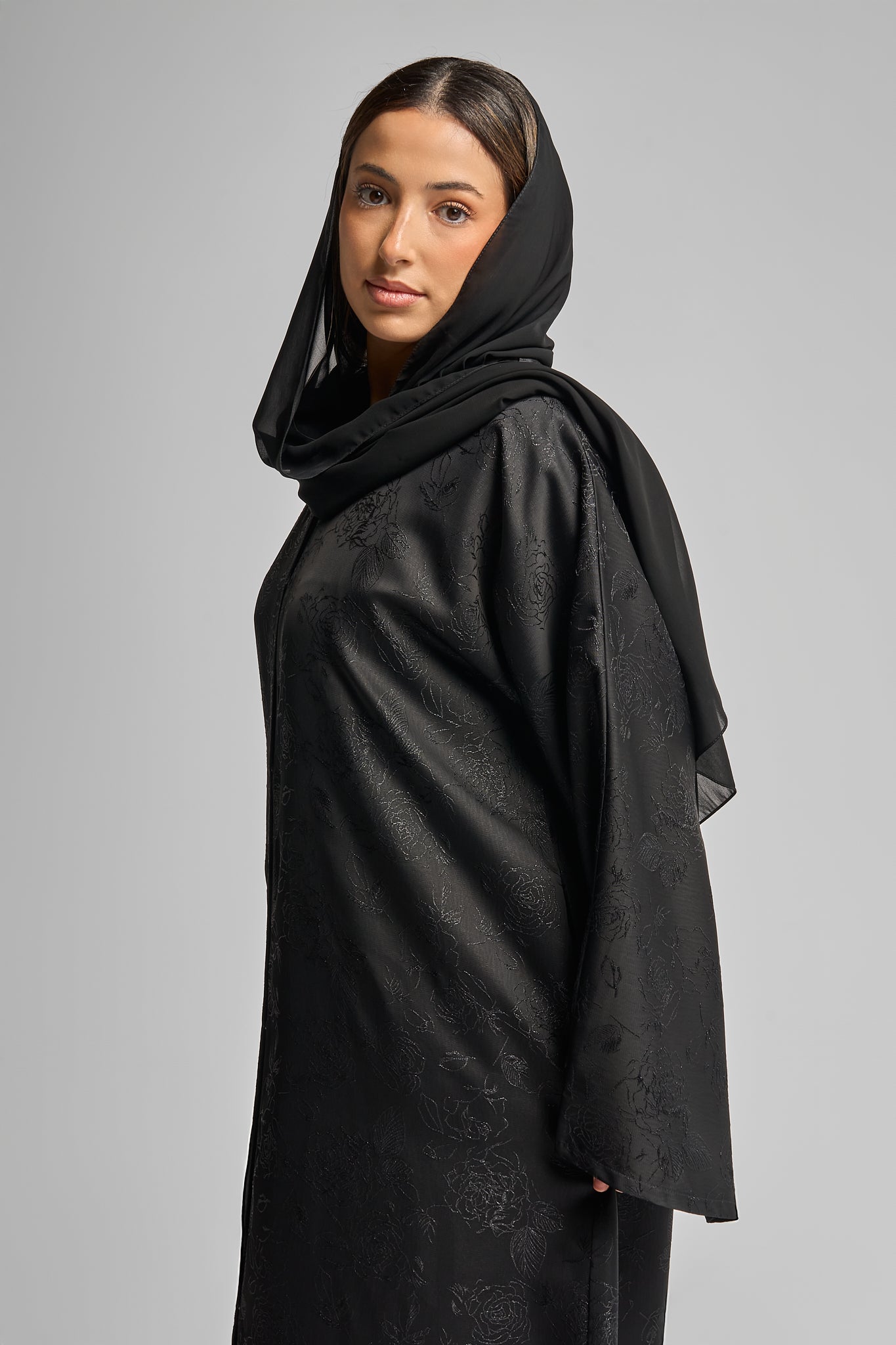 Midnight Satin Abaya