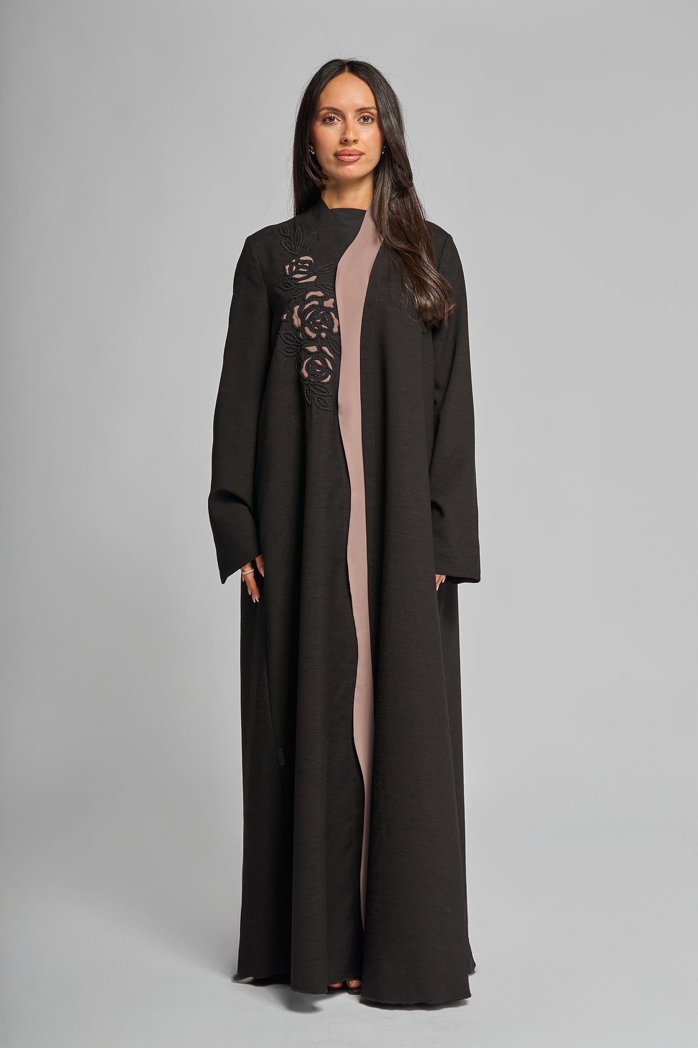 Petal Noir Abaya