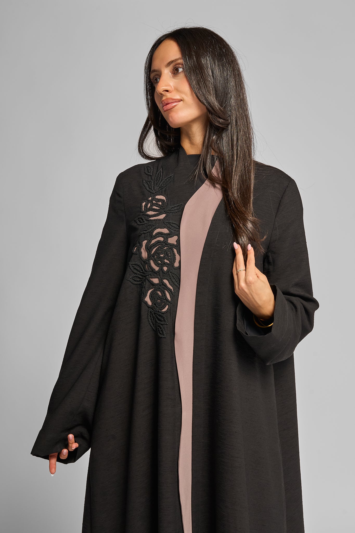 Petal Noir Abaya