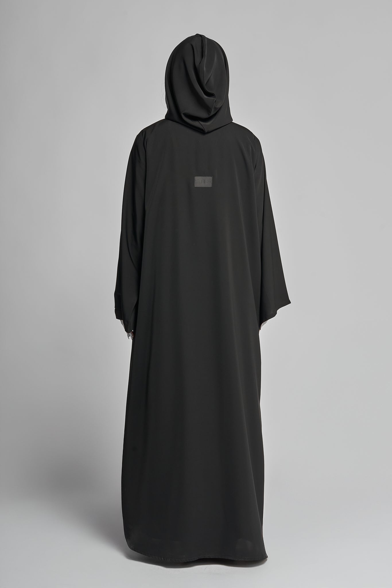 Matte Satin Black Hooded Abaya