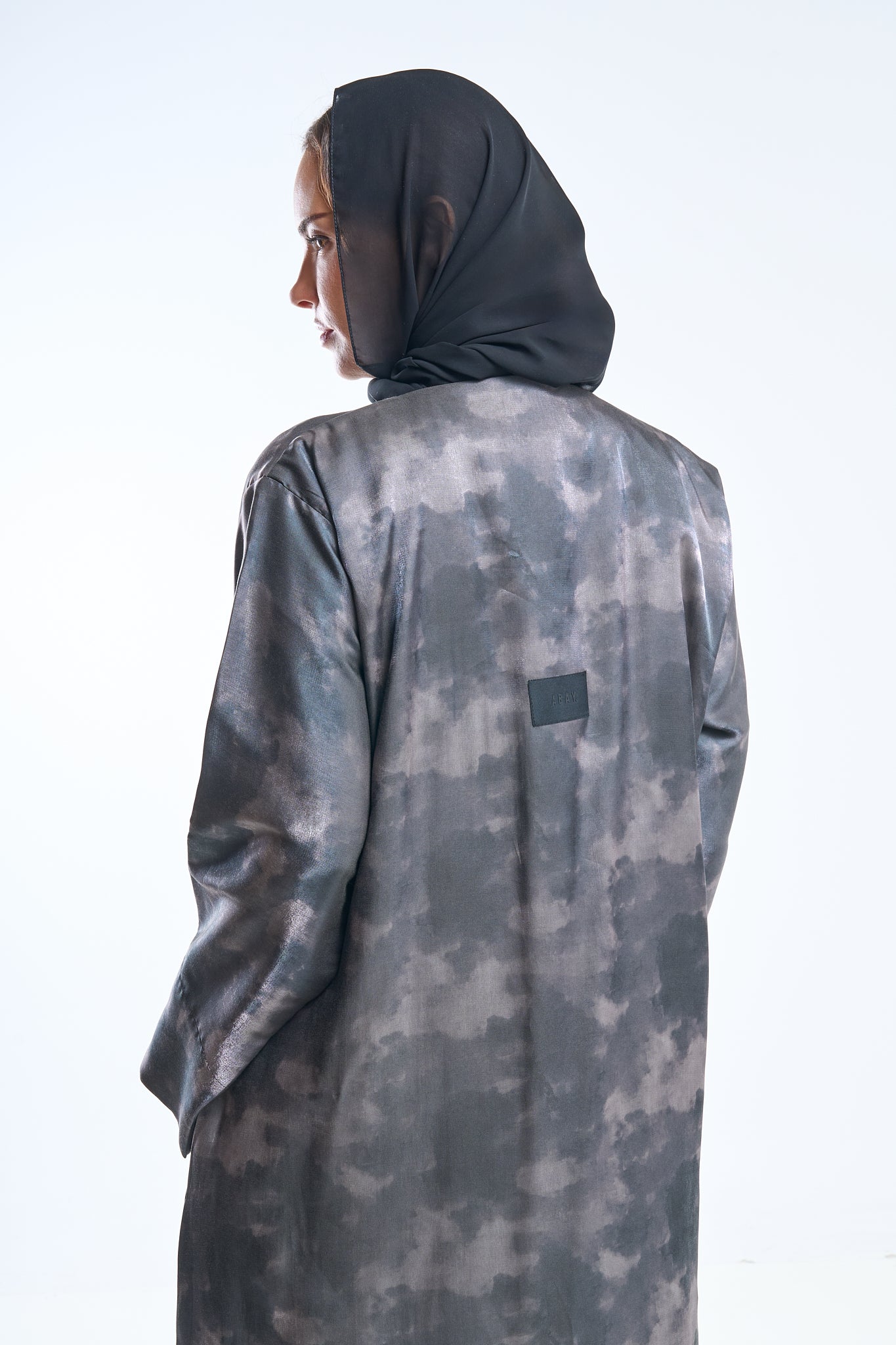 Cloud Mist Satin Abaya