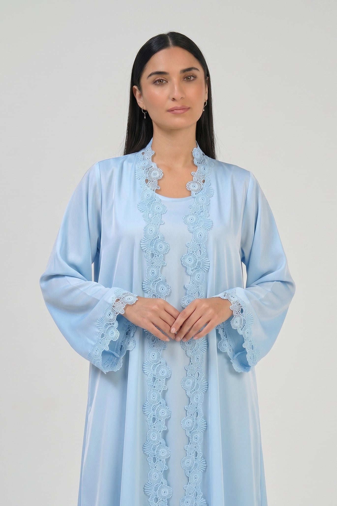 Sky Serenity Lace Abaya