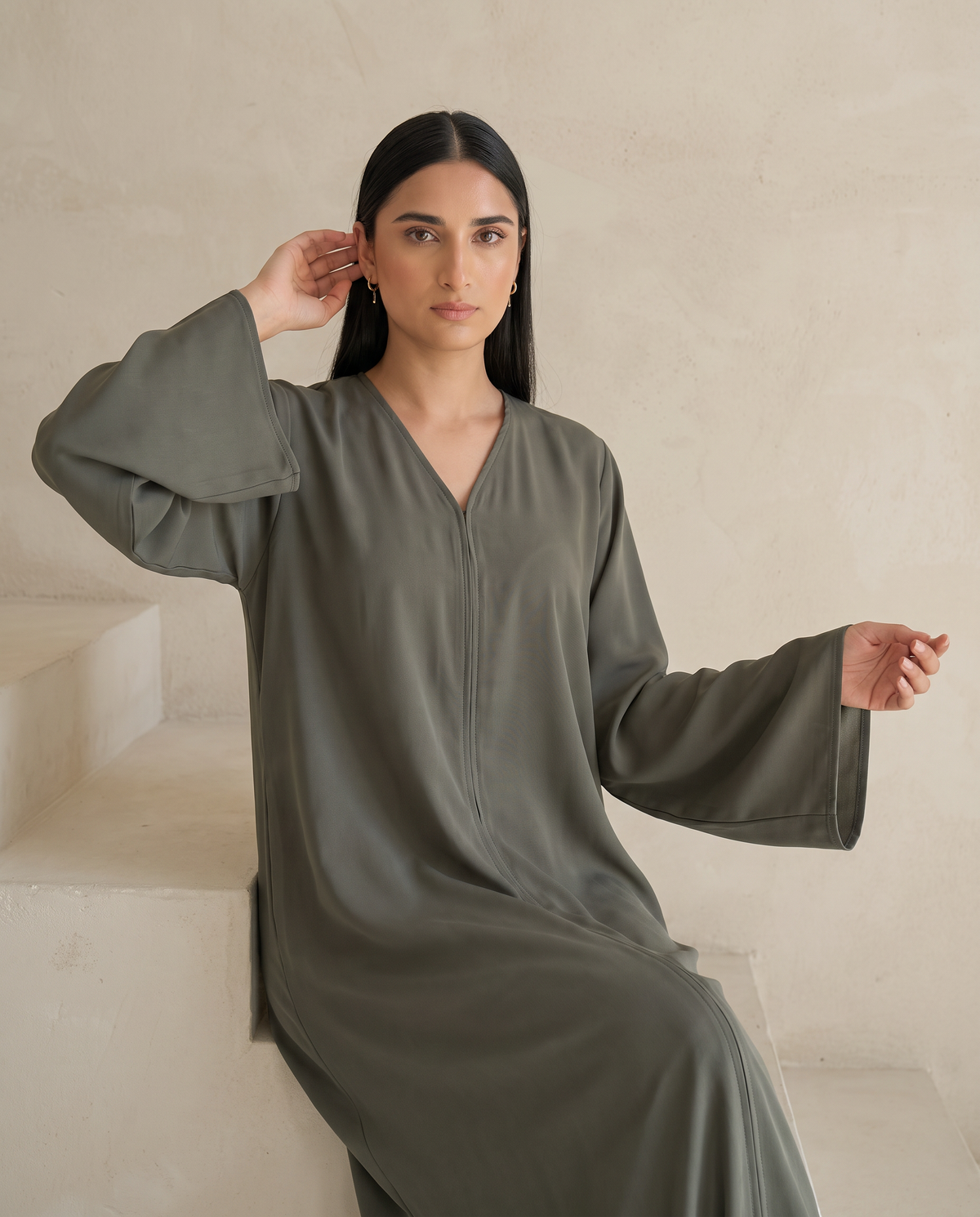 Taupe Drape Essence Abaya