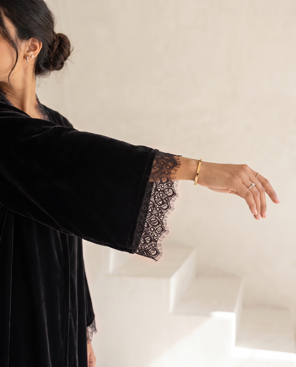 Velvet Veil Black Abaya