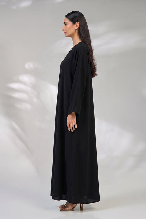 Essential Classic Black Abaya – hover image