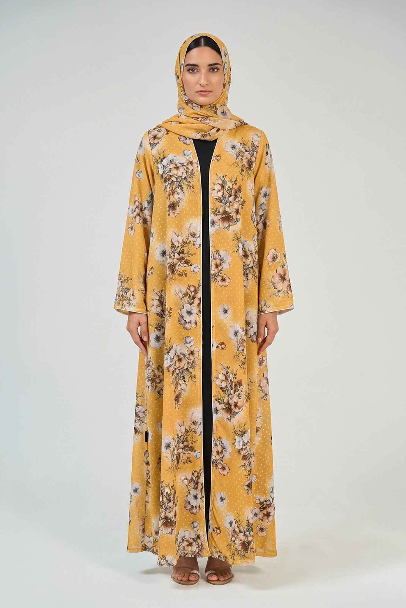 Golden Bloom Abaya