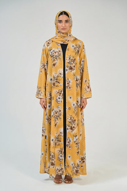 Golden Bloom Abaya