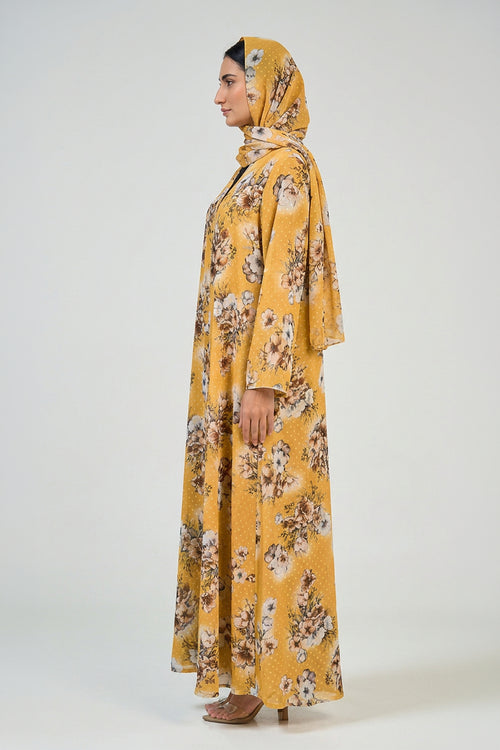 Golden Bloom Abaya – hover image