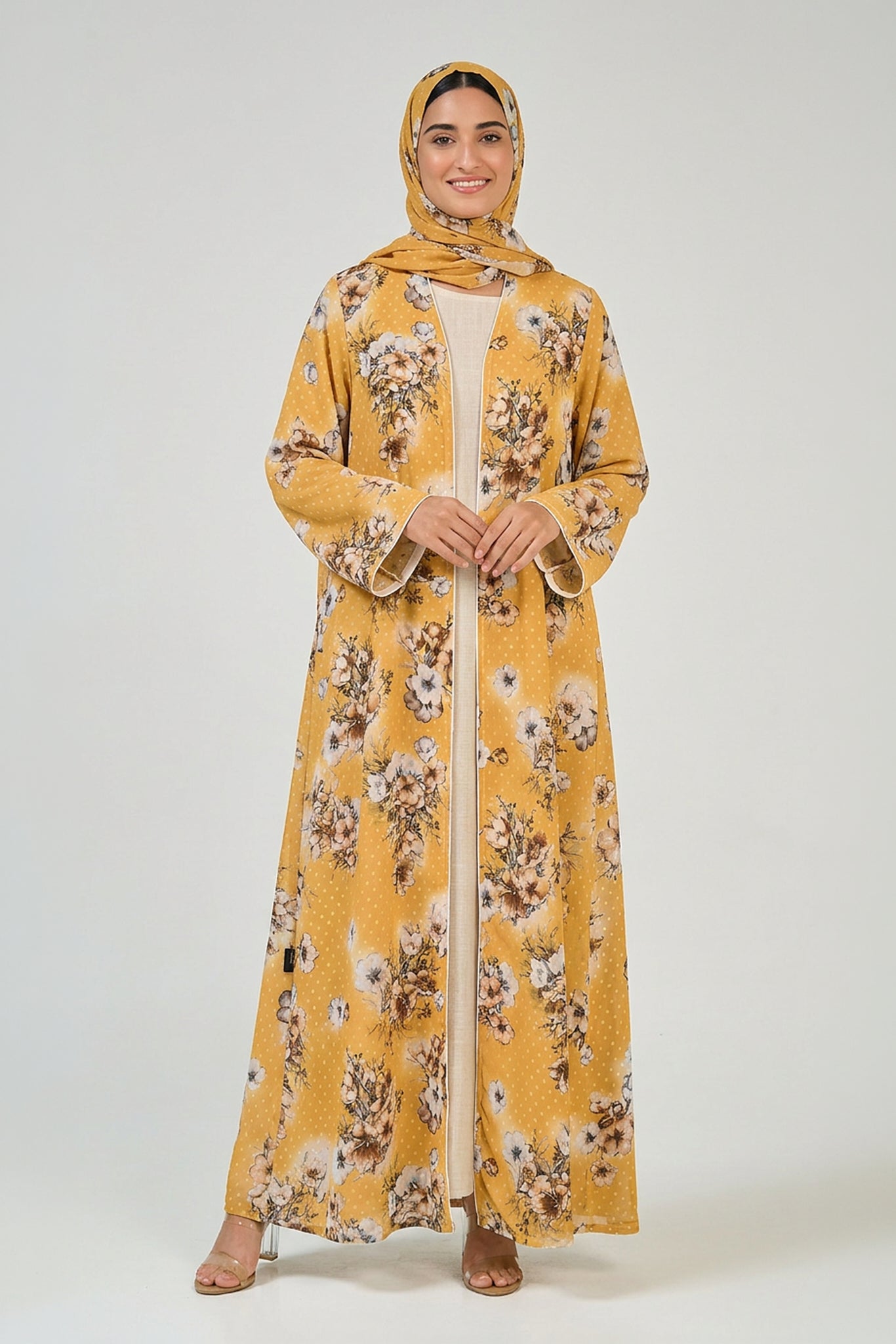 Golden Bloom Abaya