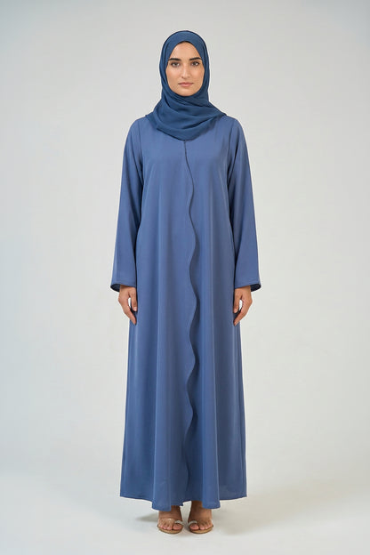Dusty Blue Wave Abaya