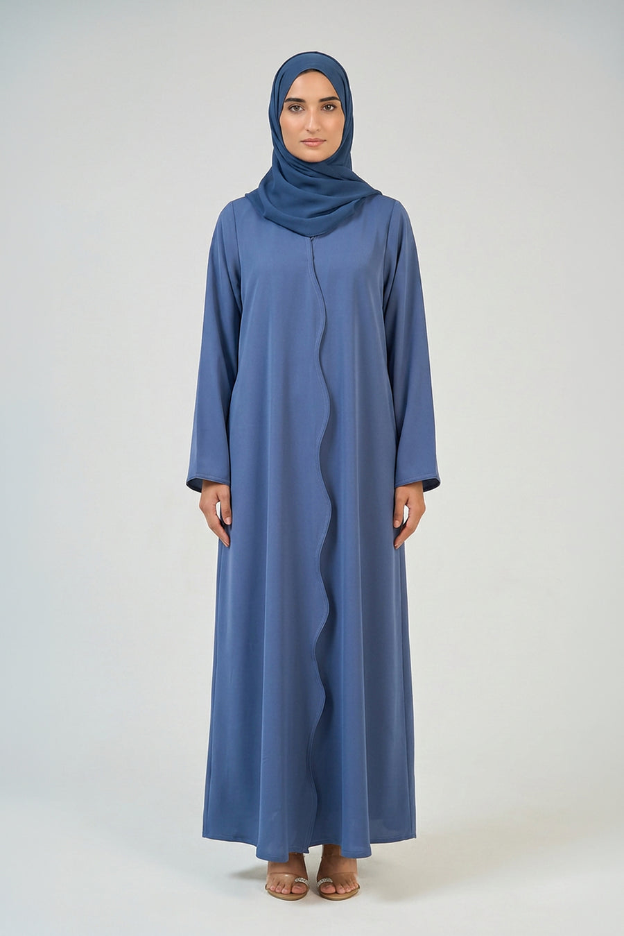 Dusty Blue Wave Abaya