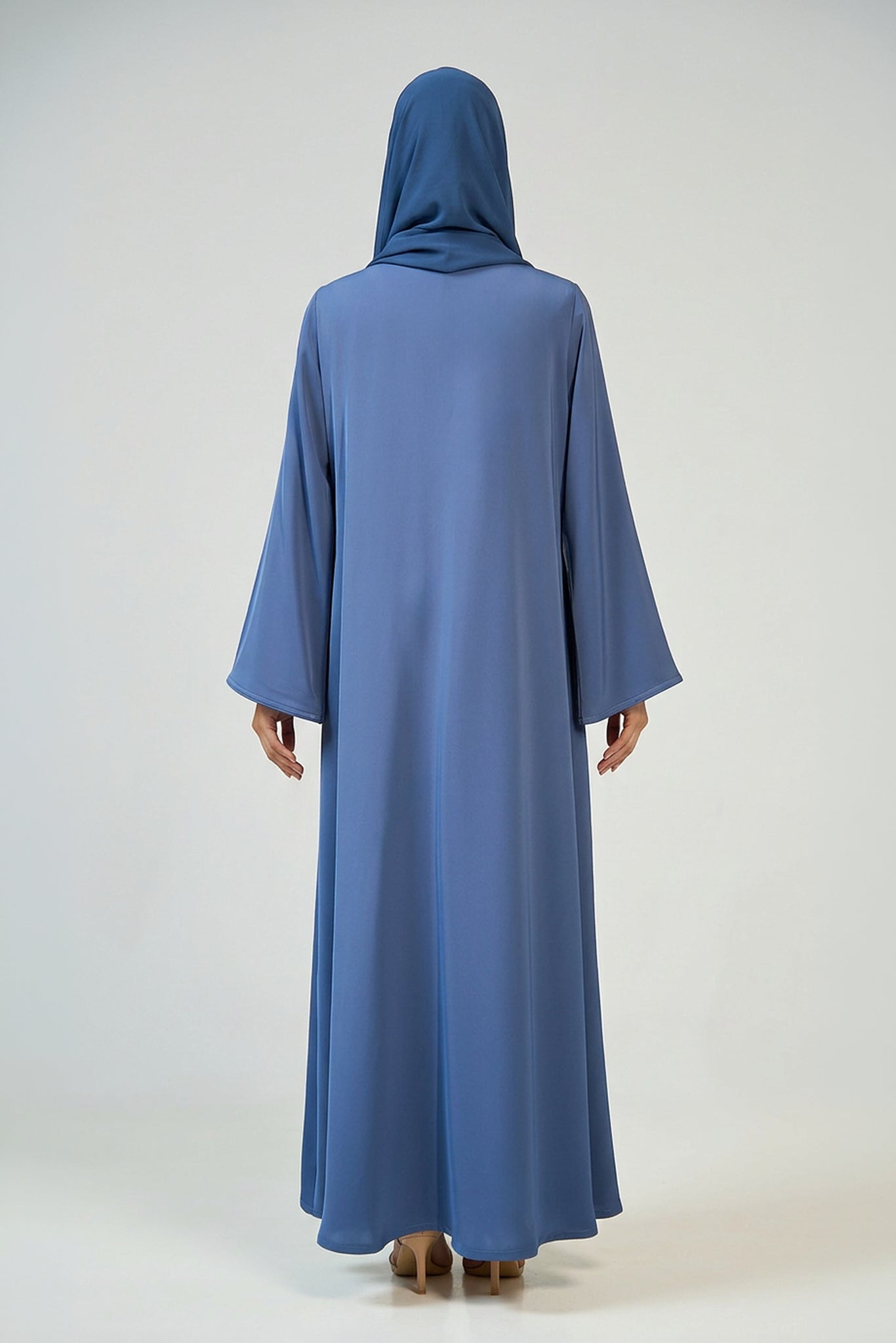 Dusty Blue Wave Abaya