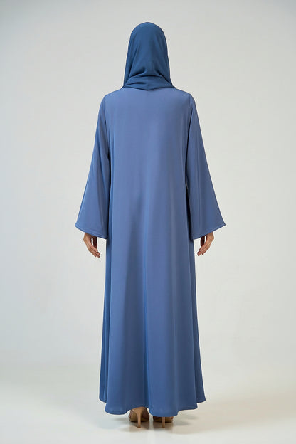 Dusty Blue Wave Abaya