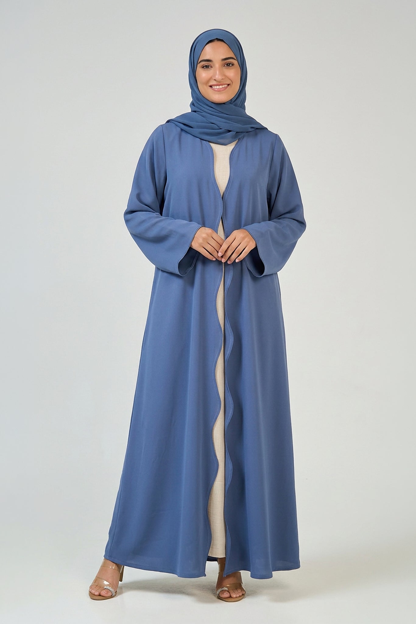 Dusty Blue Wave Abaya
