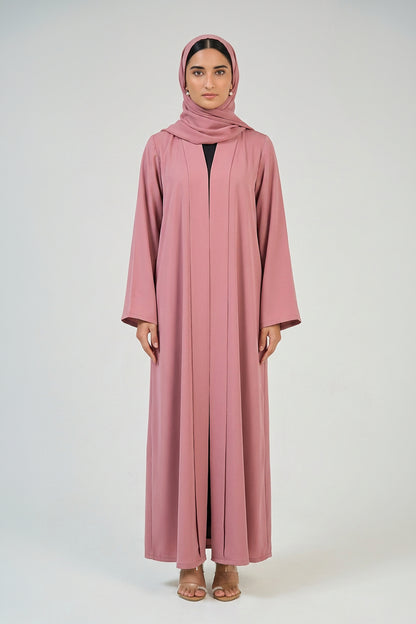 Dusty Rose Pleated Abaya