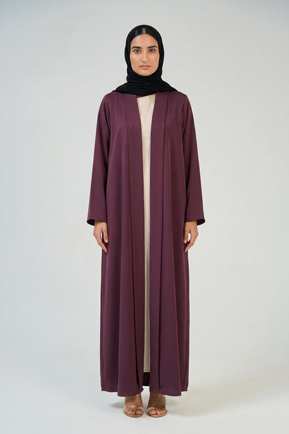 Mulberry Plum Pleated Abaya