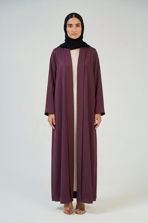 Mulberry Plum Pleated Abaya