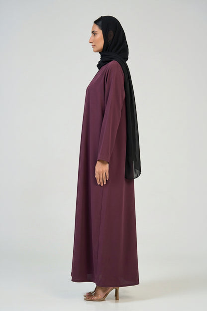 Mulberry Plum Pleated Abaya