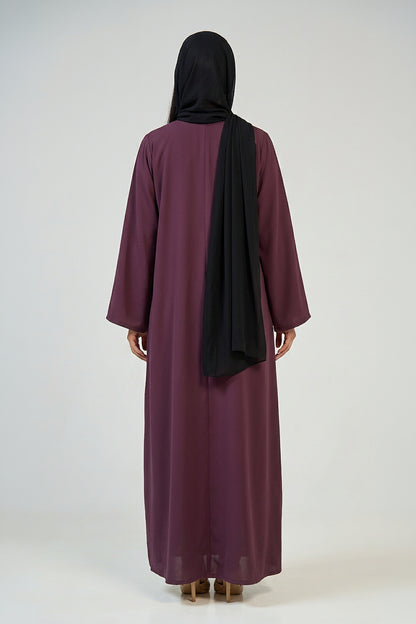 Mulberry Plum Pleated Abaya