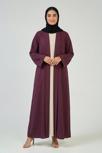 Mulberry Plum Pleated Abaya