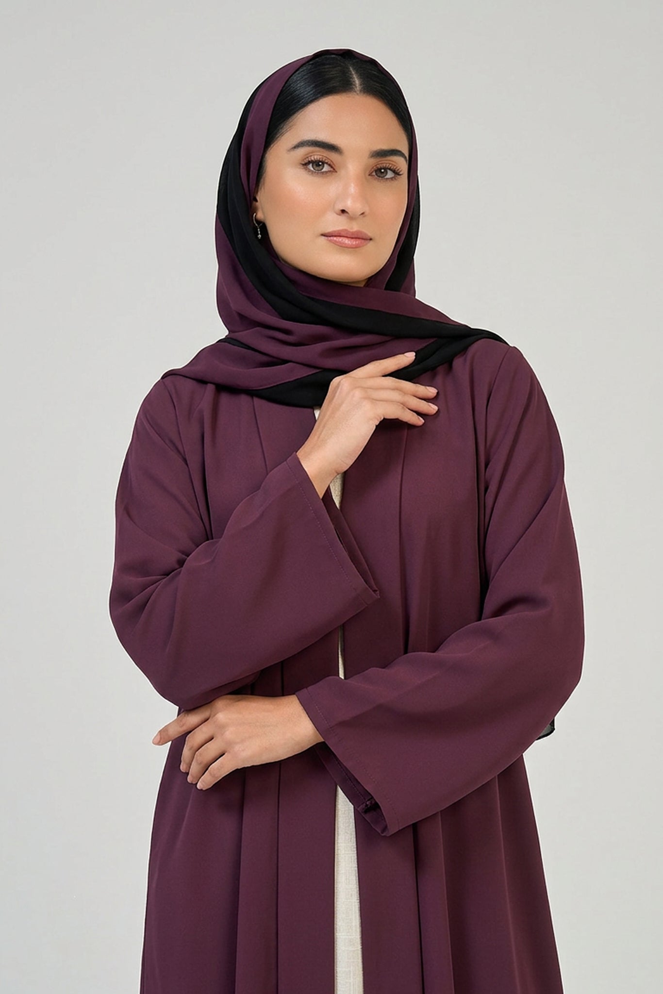 Mulberry Plum Pleated Abaya