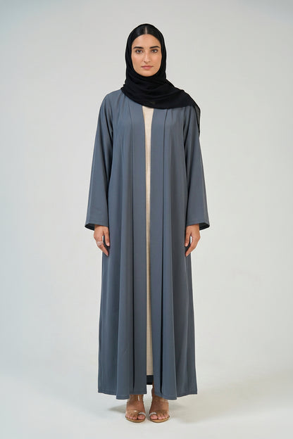 Slate Blue Pleated Abaya