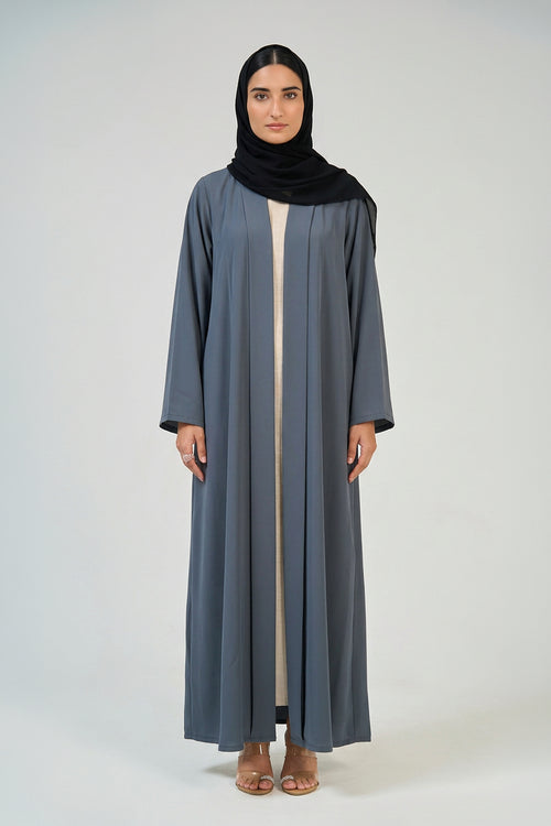 Slate Blue Pleated Abaya