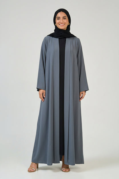Slate Blue Pleated Abaya
