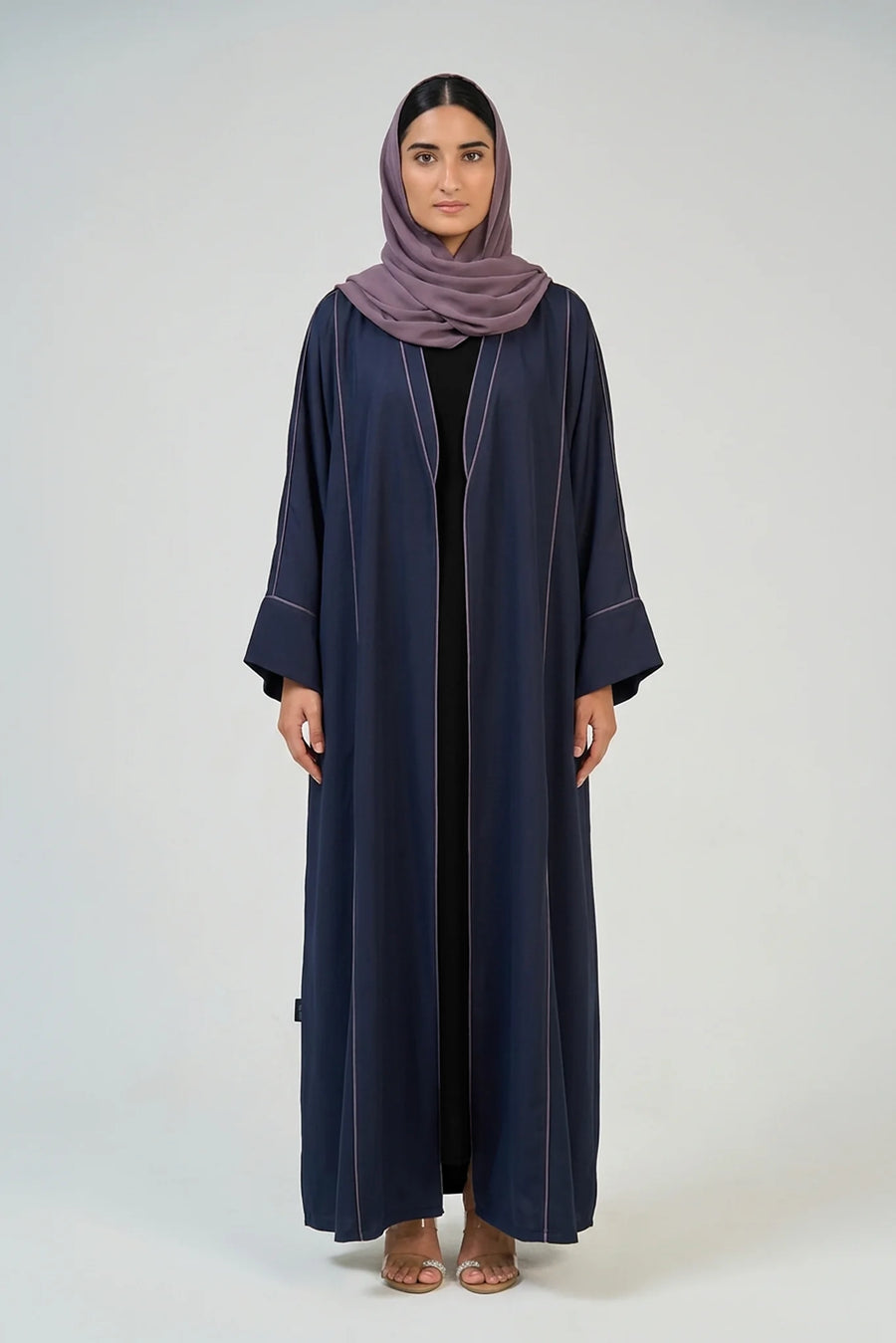 Midnight Navy Contrast Stitch Abaya
