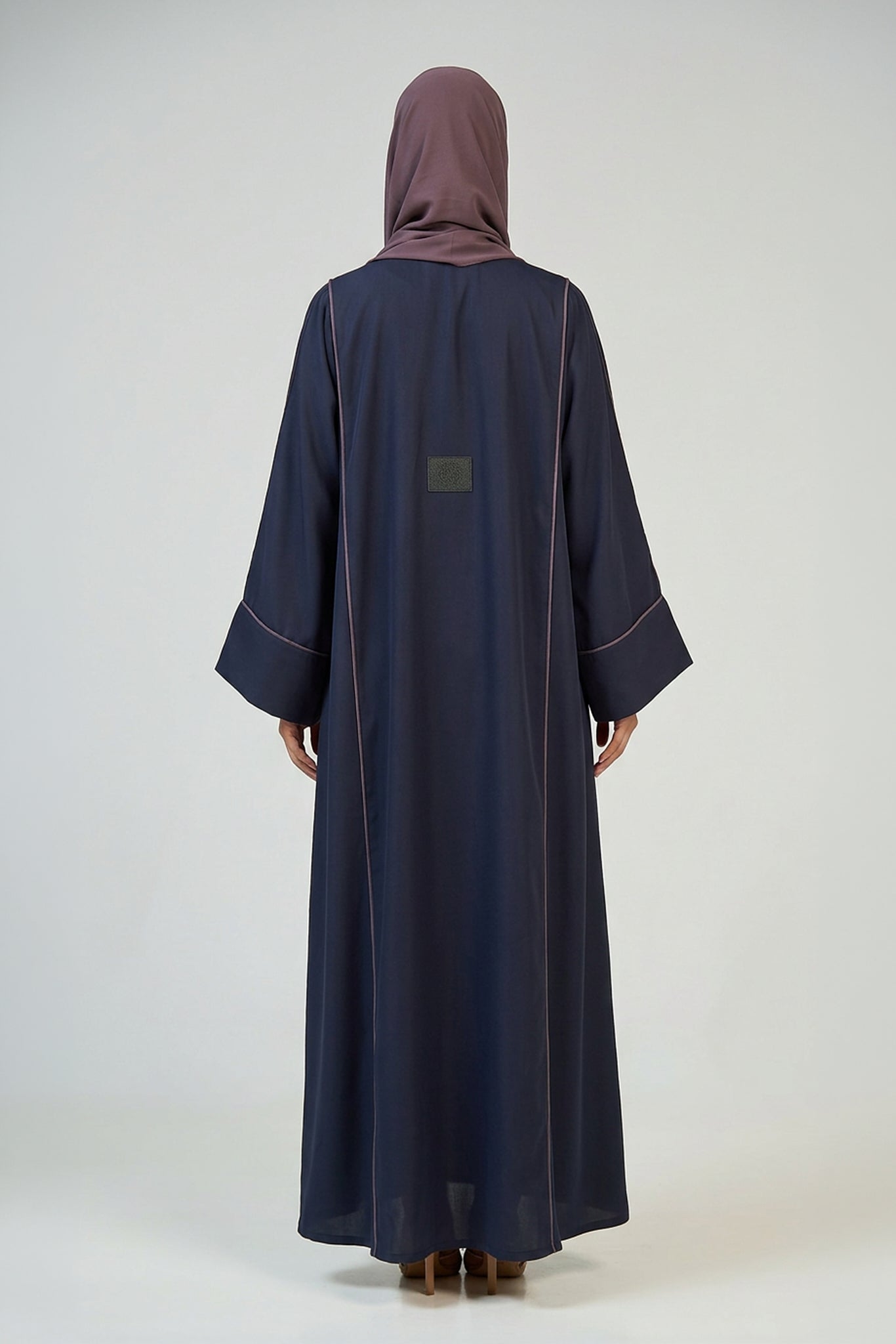 Midnight Navy Contrast Stitch Abaya