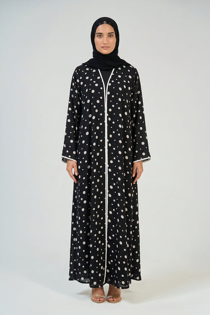 Classic Polka Dot Open Abaya