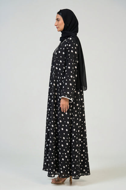 Classic Polka Dot Open Abaya