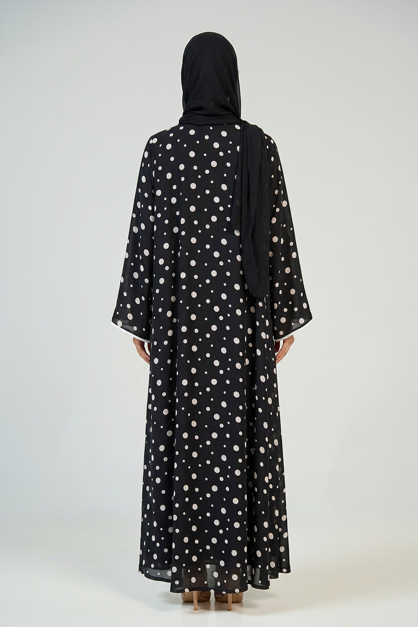 Classic Polka Dot Open Abaya