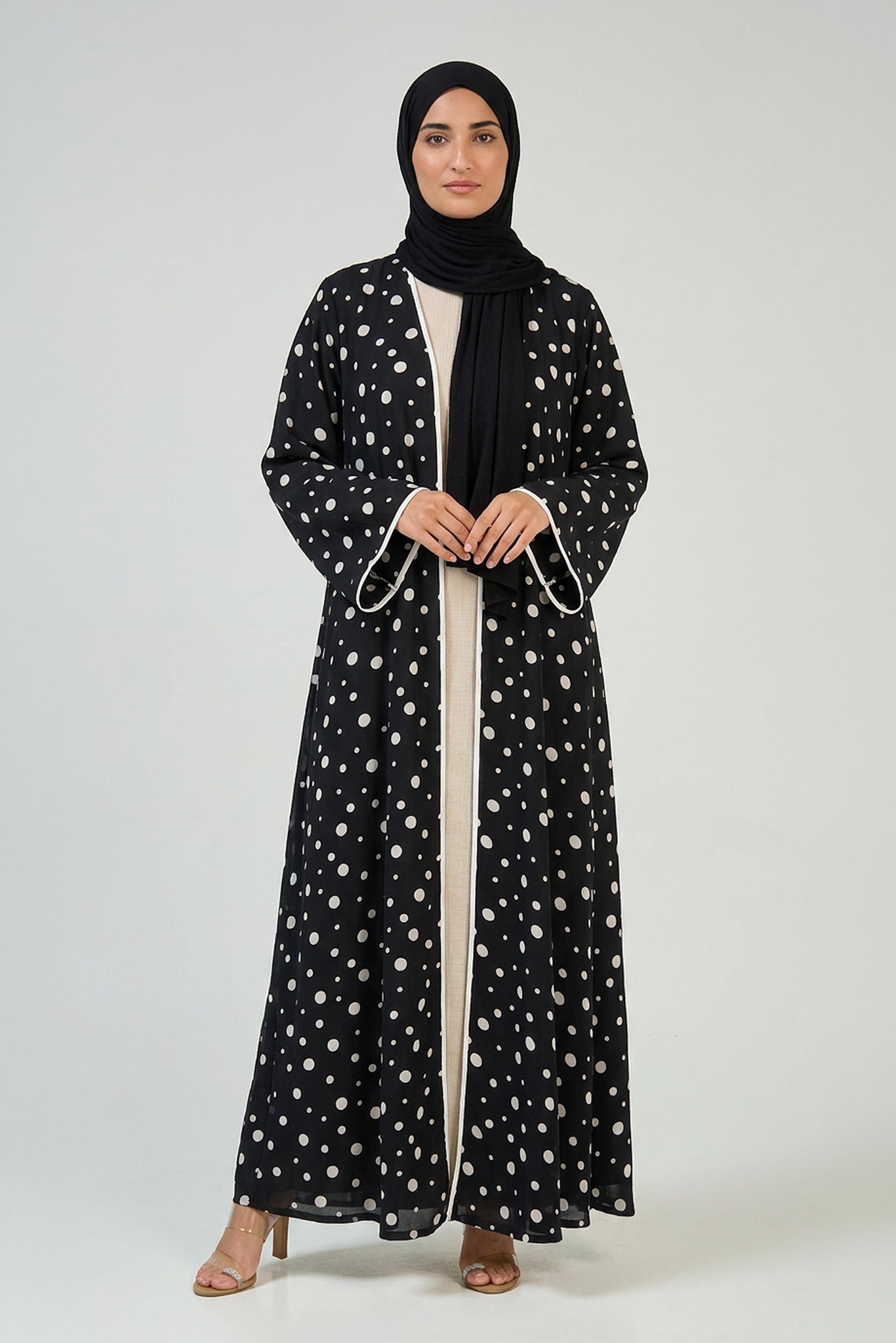Classic Polka Dot Open Abaya