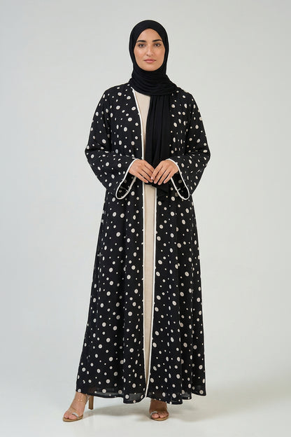 Classic Polka Dot Open Abaya