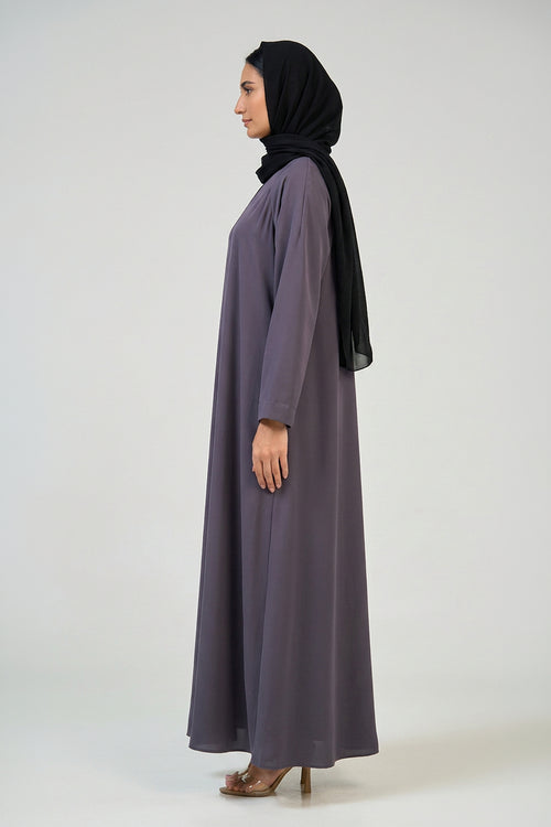Smoky Lavender Essential Abaya – hover image