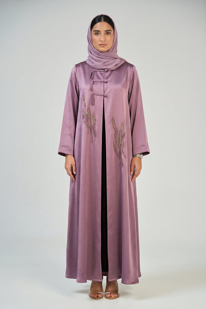 Lavender Blossom Embroidered Abaya