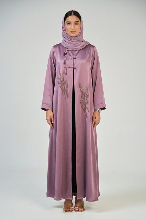 Lavender Blossom Embroidered Abaya