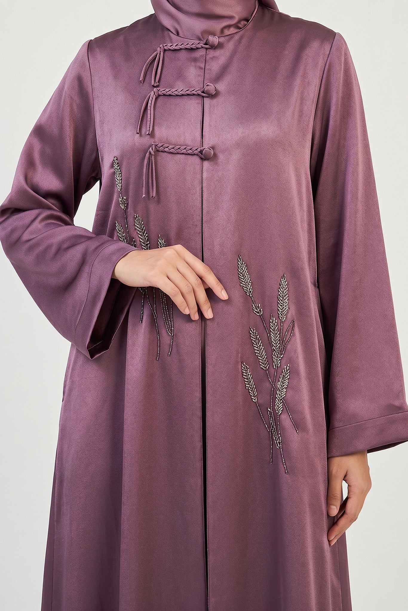 Lavender Blossom Embroidered Abaya