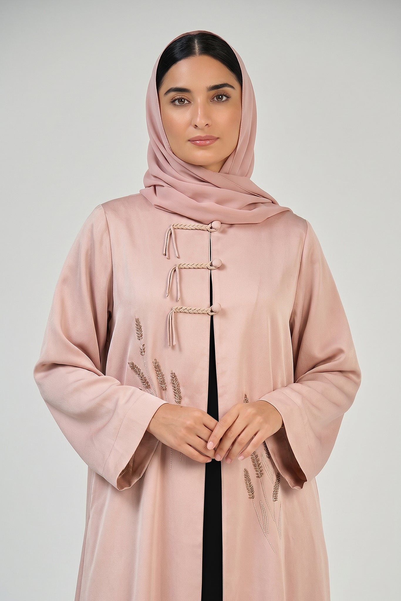 Blush Blossom Embroidered Abaya