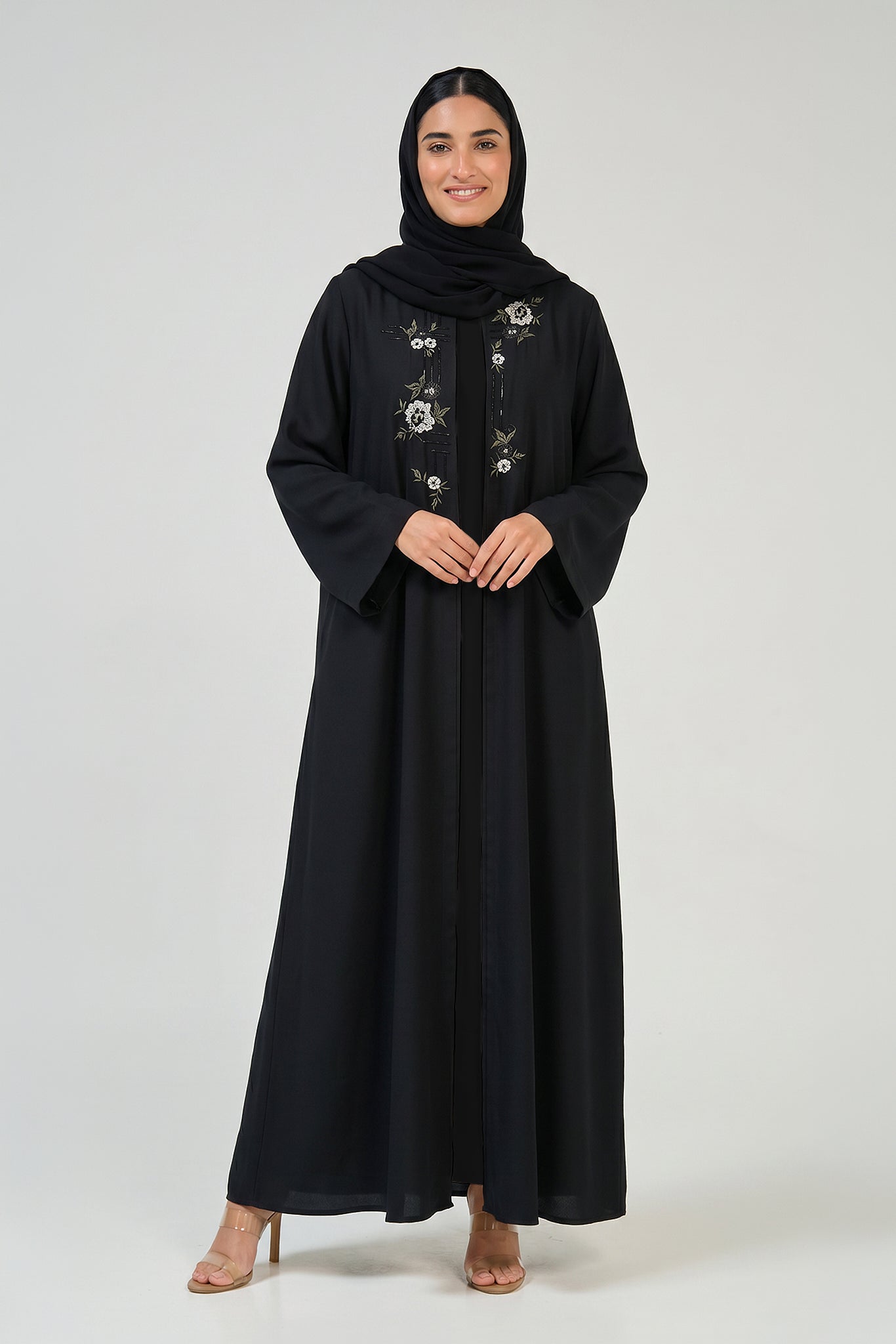 Midnight Bloom Embroidered Abaya