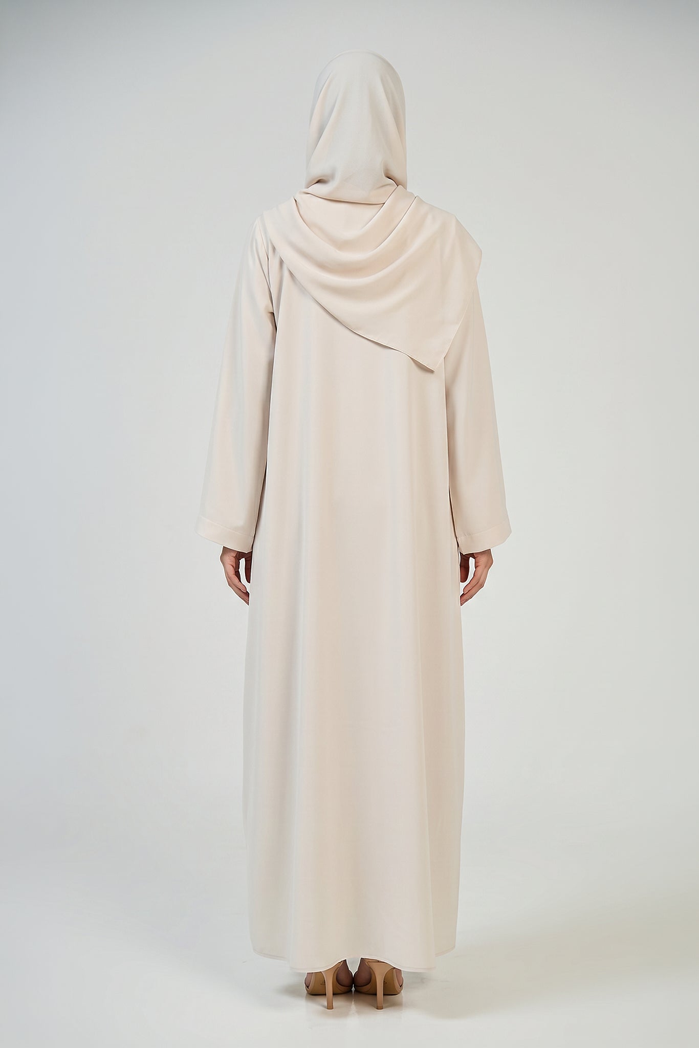 Ivory Bloom Embroidered Abaya