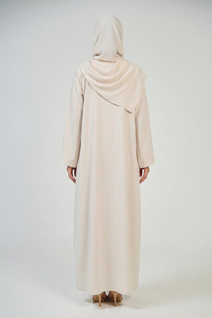 Ivory Bloom Embroidered Abaya