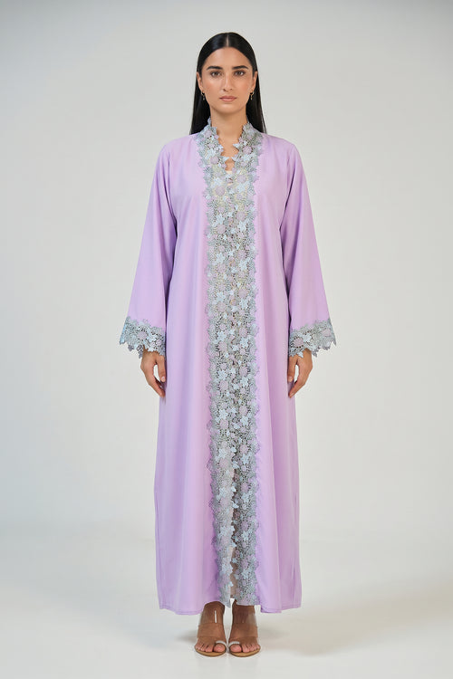 Lavender Blossom Lace Abaya
