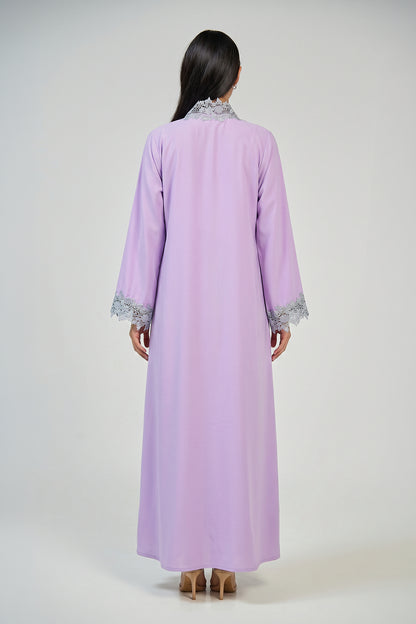 Lavender Blossom Lace Abaya
